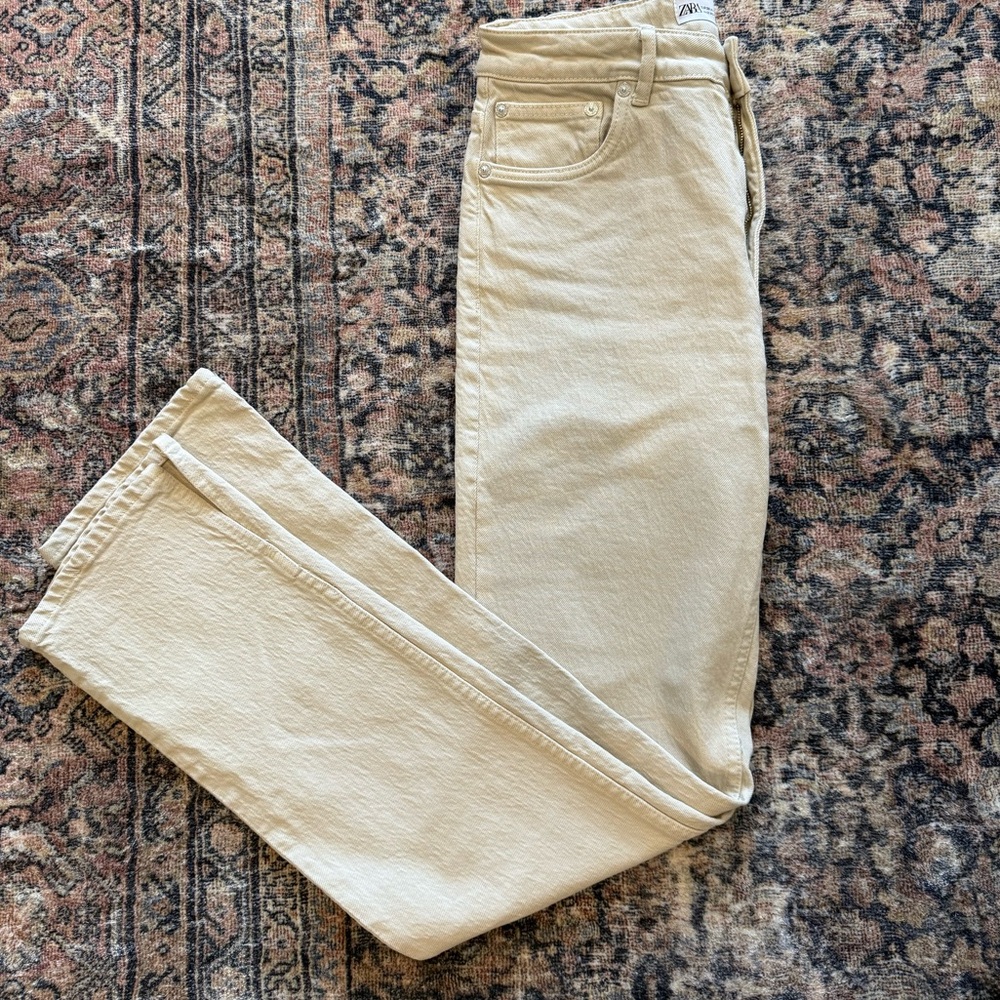 ZARA Mini Flare Jeans with Split-Hem